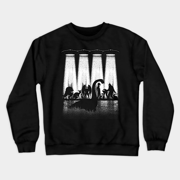 Cryptid Ufo Abduction Crewneck Sweatshirt by Tesszero